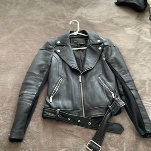 Moto biker leather jacket